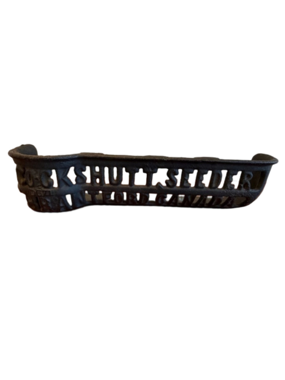 Antique Cockshutt Seeder Cast Iron Cut Out Toolbox Old Original Cutout Brantford